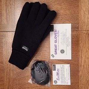 Great Gloves + EarMitts Boxed Set Black As Seen On TV Thinsulate One Size